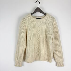 Gaeltarra Aran Vintage Women's Wool Irish Fisherman Cable Knit 90s Sweater